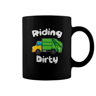 Kids Garbage Truck Day Riding Dirty Coffee Mug - Seseable