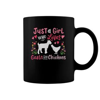 Kids Goat Chicken Just A Girl Who Loves Goats And Chickens Coffee Mug | Mazezy