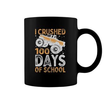 Kids I Crushed 100 Days Of School Boys Girls Monster Truck Coffee Mug | Mazezy