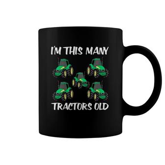 Kids I'm This Many Tractors Old Boy 5Th Birthday 5 Years Old Coffee Mug | Mazezy