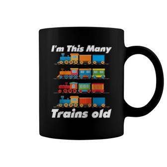 Kids I'm This Many Trains Old 4 Yr Boy Kid Birthday 2017 Coffee Mug | Mazezy
