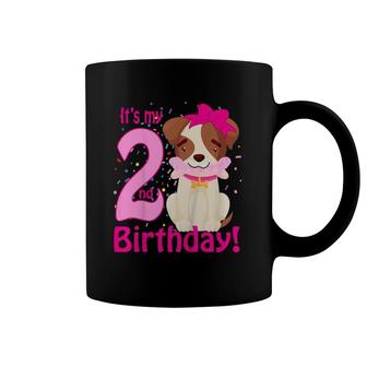 Kids It's My 2Nd Birthday Dog Lover Theme 2 Years Old Puppy Girl Coffee Mug | Mazezy