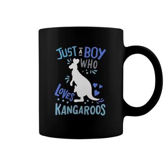 Kids Kangaroo Just A Boy Who Loves Kangaroos Gift Coffee Mug | Mazezy