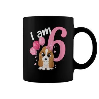 Kids Kids 6Th Birthday Girls Dog Girl Birthday 6 Years Old Puppy Coffee Mug - Seseable