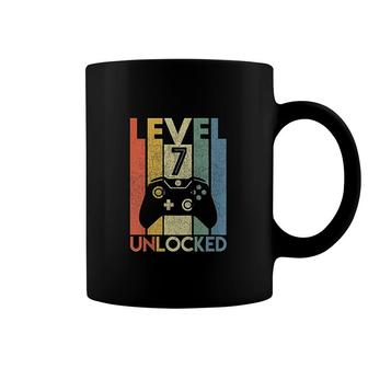 Kids Level 7 Unlocked Funny Video Gamer 7th Birthday Gift Coffee Mug - Seseable