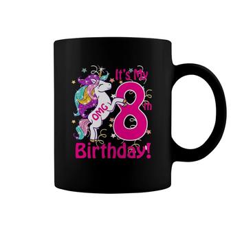 Kids Omg It's My 8Th Birthday Girls Unicorn 8 Years Old Outfit Coffee Mug | Mazezy AU