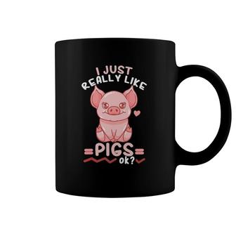 Kids Pig Farmer I Just Really Like Pigs Coffee Mug | Mazezy