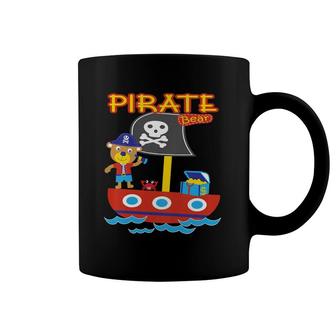 Kids Pirate Bear Funny Treasure Crab Ship Ocean Adventure Animal Coffee Mug | Mazezy
