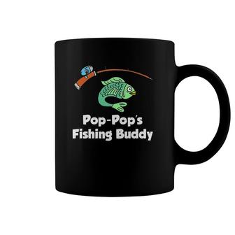 Kids Pop Pop's Fishing Buddy Grandson Or Granddaughter Fish Coffee Mug | Mazezy