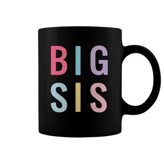 Kids Rainbow Big Sister Sibling Reveal Announce For Toddler Girls Coffee Mug | Mazezy