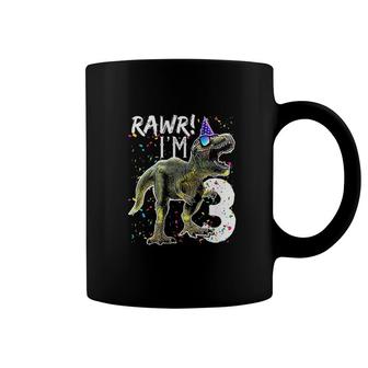Kids Rawr I Am 3 3rd Birthday Reality Dinosaur Party Gift Coffee Mug - Seseable