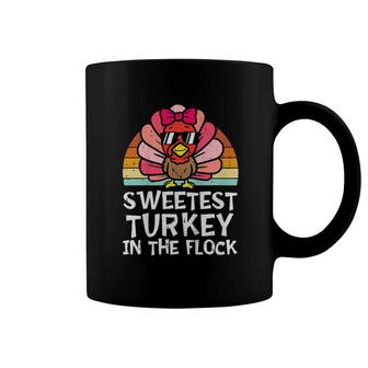 Kids Sweetest Turkey In The Flock Toddler Girl Thanksgiving Women Coffee Mug | Mazezy