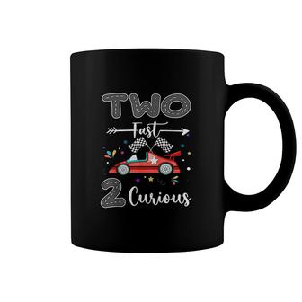 Kids Two Fast 2 Curious Racing 2nd Birthday Gift Boy Girl Coffee Mug - Seseable