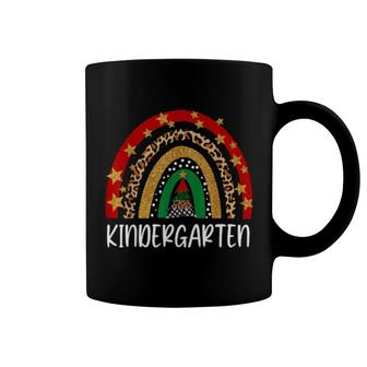 Kindergarten Teacher Christmas Rainbow Leopard Buffalo Coffee Mug | Mazezy