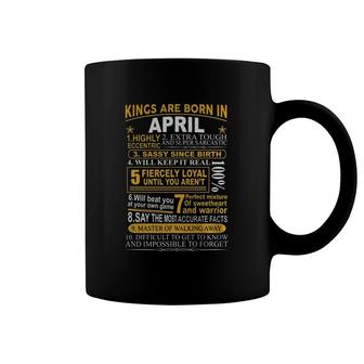 Kings Are Born In April Birth Month Birthday Men T-shirt Vintage Retro Birthday Coffee Mug - Thegiftio UK