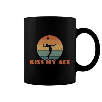 Kiss My Ace Beach Indoor Volleyball Saying Vintage Coffee Mug | Mazezy