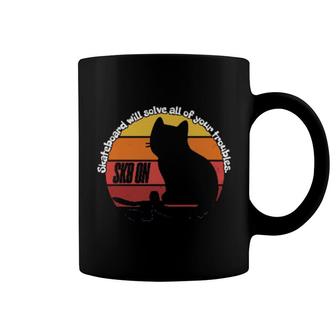 Kitten Skate, Skateboard Will Solve All Of Your Troubles Coffee Mug | Mazezy