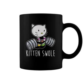 Kitten Swole Cat Powerlifting Weightlifting Gym Training Coffee Mug | Mazezy