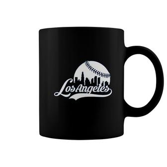 La Los Angeles City Baseball Skyline Coffee Mug | Mazezy
