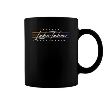 Lake Tahoe Retro Style California Nevada Coffee Mug | Mazezy