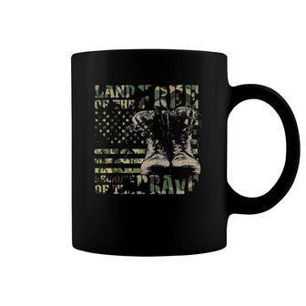 Land Of The Free Because Of The Brave Camouflage Tee Coffee Mug | Mazezy