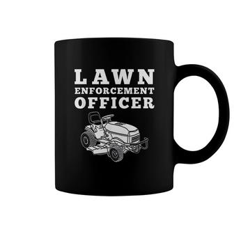 Lawn Enforcement Officer Mowing Coffee Mug | Mazezy