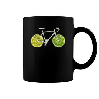 Lemon Cyclist Citrus Lime Bicycle Coffee Mug | Mazezy