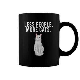 Less People More Cats Khao Manee Funny Introvert Coffee Mug | Mazezy