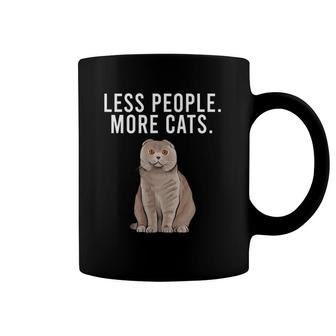 Less People More Cats Scottish Fold Funny Introvert Coffee Mug | Mazezy