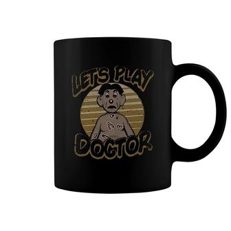 Lets Play Doctor Distressed Brown Coffee Mug | Mazezy