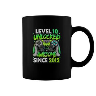 Level 10 Unlocked Awesome Since 2012 10th Birthday Gaming Coffee Mug - Seseable