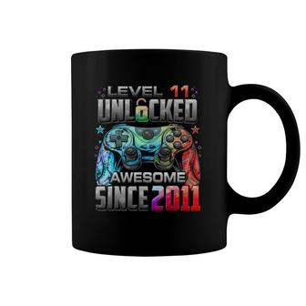 Level 11 Unlocked Awesome Since 2011 11Th Birthday Gaming Coffee Mug | Mazezy