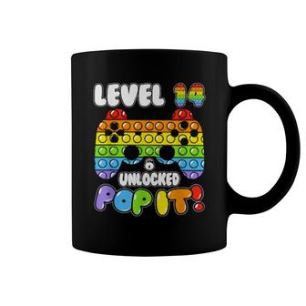 Level 14 Unlock Boy Girl Pop It 14 Years Old Birthday Gamer Coffee Mug | Mazezy