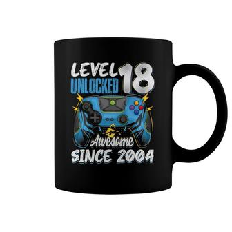 Level 18 Unlocked Awesome 2004 18Th Birthday Boy Video Games Coffee Mug | Mazezy