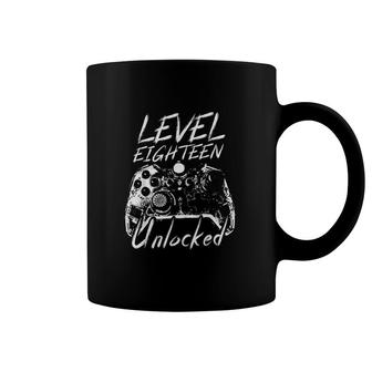 Level 18 Unlocked Boys 18th Birthday 18 Year Old Gamer Gift Coffee Mug - Seseable