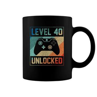 Level 40 Unlocked 40Th Video Gamer 40Th Birthday Men Coffee Mug | Mazezy