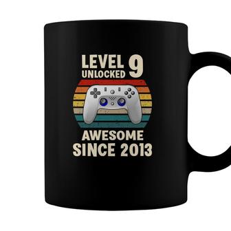Level 9 Unlocked Awesome Since 2013 9Th Birthday Vintage Gamer Coffee Mug - Seseable