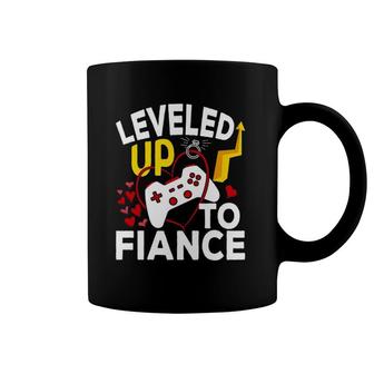 Level Up To Fiance Funny Engaged Couple Gift For Him Gamer Coffee Mug | Mazezy