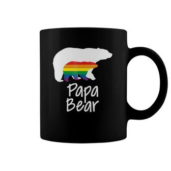 Lgbt Dad Papa Bear Mothers Gay Lesbian Pride Rainbow Coffee Mug | Mazezy
