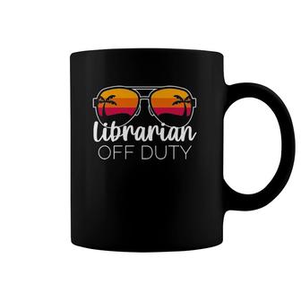 Librarian Off Duty Sunglasses Beach Sunset Coffee Mug | Mazezy