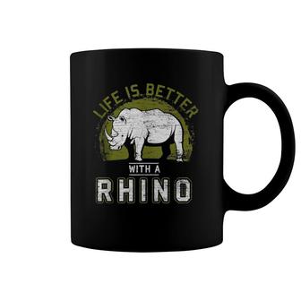 Life Is Better With A Rhino Coffee Mug | Mazezy