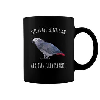 Life Is Better With An African Grey Parrot Bird Lover Coffee Mug | Mazezy