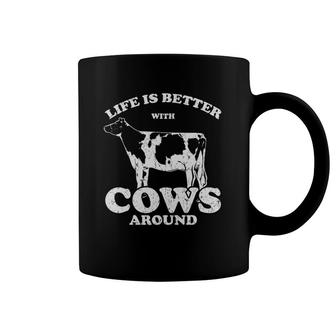 Life Is Better With Cows Around Heifer Buffalo Farmer Coffee Mug | Mazezy