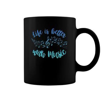 Life Is Better With Music Notes Teen Girl Kid Women Musician Coffee Mug | Mazezy