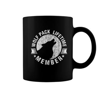 Lifetime Wolf Pack Member Distressed Howling Coffee Mug | Mazezy