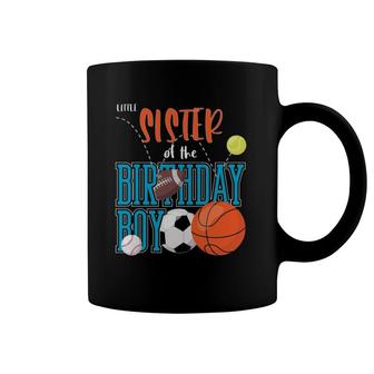 Little Sister Of The Birthday Boy Sports Matching Family Coffee Mug | Mazezy