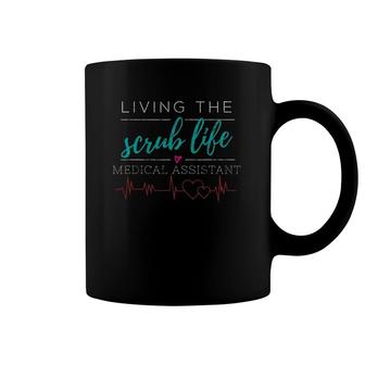 Living The Scrub Life Nurse Distressed Tee Coffee Mug | Mazezy