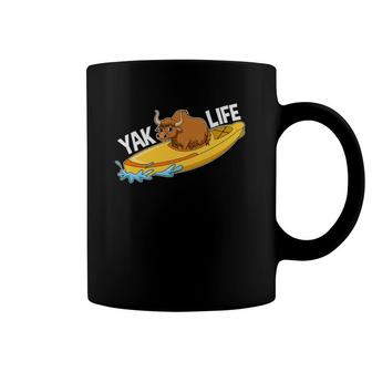 Living The Yak Life - Funny Yak In A Kayak Coffee Mug | Mazezy
