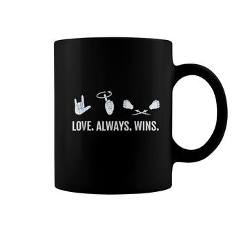 Love Always Wins Asl Deaf Awareness Sign Language Coffee Mug - Thegiftio