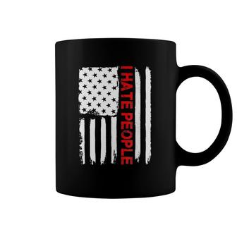 Love America I Hate People Funny Usa Flag Gift Tee Coffee Mug | Mazezy
